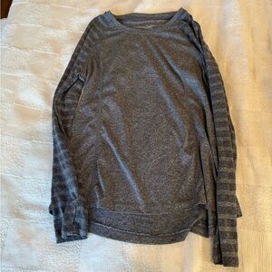 Gray Long Sleeve Workout Shirt